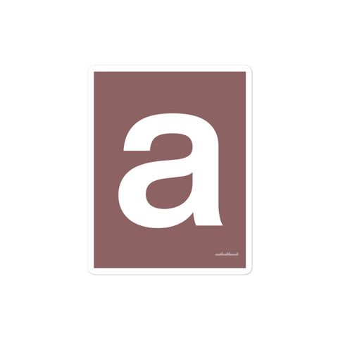 Letter sticker - font 1 - pink-brown