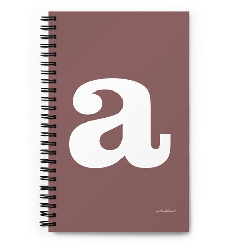Letter notebook - spiral - dot-grid - font 2 - pink-brown