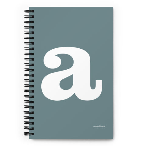 Letter notebook - spiral - dot-grid - font 2 - grey-teal