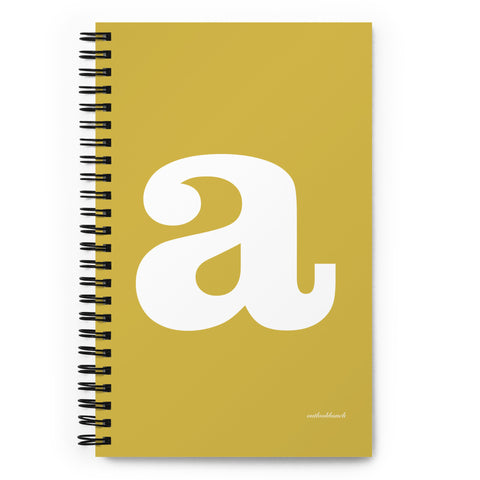 Letter notebook - spiral - dot-grid - font 2 - mustard