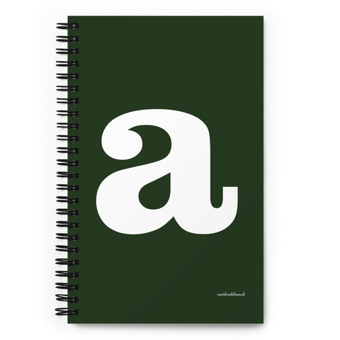 Letter notebook - spiral - dot-grid - font 2 - dark green