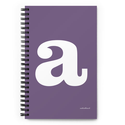 Letter notebook - spiral - dot-grid - font 2 - muted purple