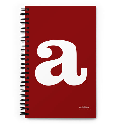 Letter notebook - spiral - dot-grid - font 2 - dark red