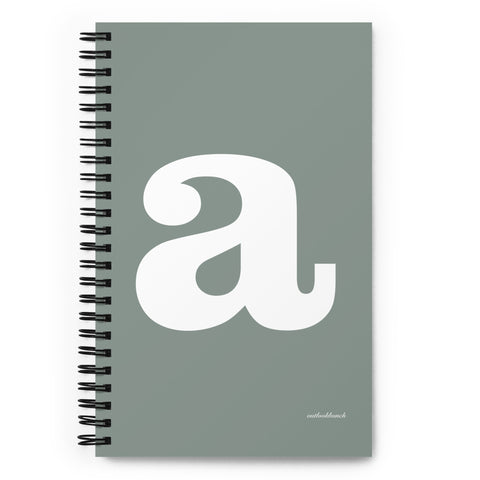 Letter notebook - spiral - dot-grid - font 2 - muted sage
