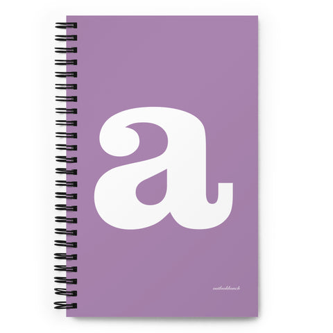 Letter notebook - spiral - dot-grid - font 2 - muted pink-purple