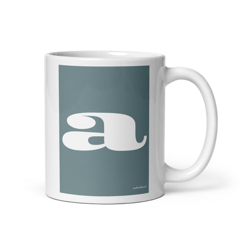 Letter mug - font 3 - grey-teal