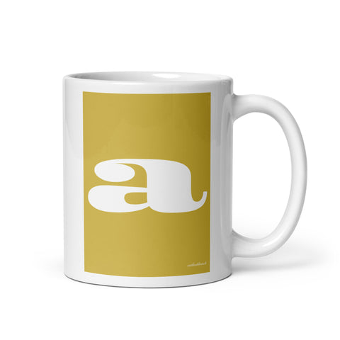 Letter mug - font 3 - mustard