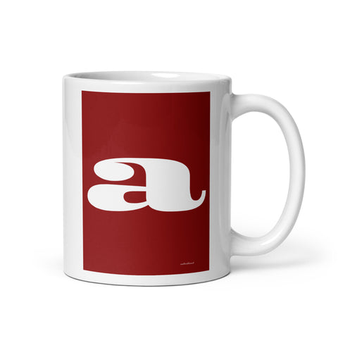 Letter mug - font 3 - dark red