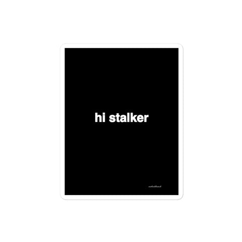 3x4” Quote Sticker - hi stalker