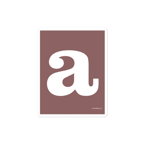 Letter sticker - font 2 - pink-brown