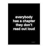 Quote sticker - everybody has a chapter they don’t read out loud