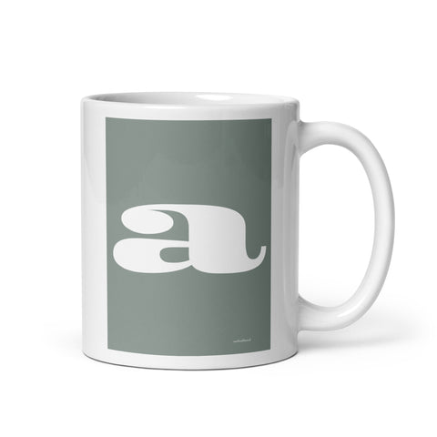 Letter mug - font 3 - muted sage