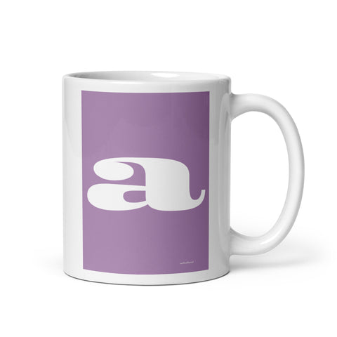 Letter mug - font 1 - muted pink-purple