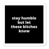 2x2” Quote Stickers (4) - Stay Humble But Let These B* Know