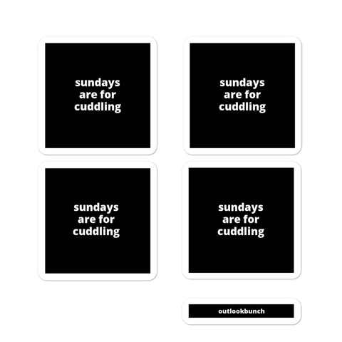 2x2” Quote Stickers (4) - Sundays are for Cuddling