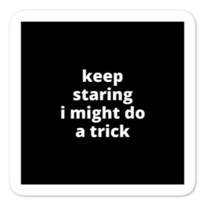 2x2” Quote Stickers (4) - Keep Staring I Might Do A Trick